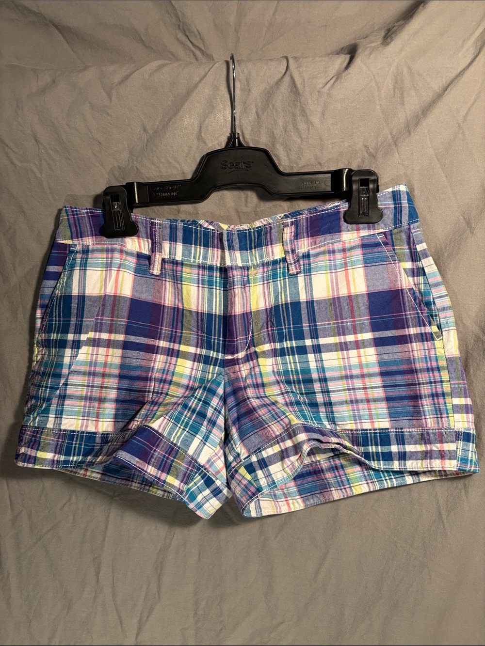GAP Plaid Cotton Shorts - Blue & Purple